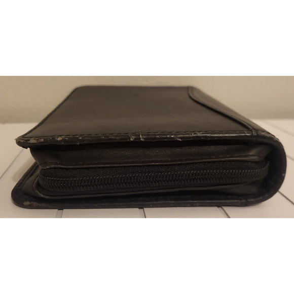Vintage Bellino Black Leather Goods Planner BINDER Portable 6 Ring 8 x 5.5 inch - Picture 10 of 11